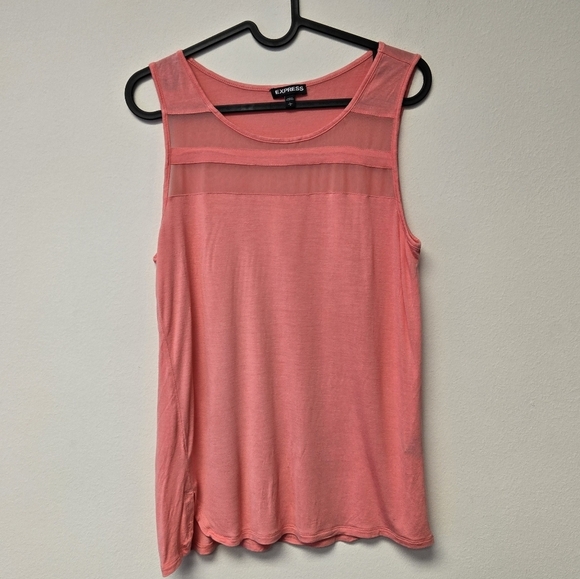 Express Sleeveless Tank Top Coral Pink L - Picture 1 of 6
